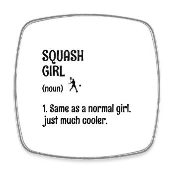 squash fille squash squash joueur de tennis Raquetball sports - Magnet carré - blanc - Devant