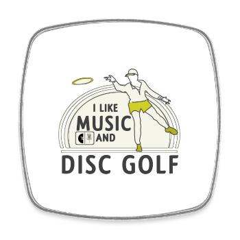 Musik - Disc Golf - Viereckiger Kühlschrankmagnet - Weiß - Vorne