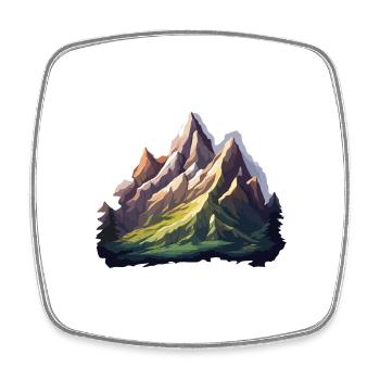 Mountain / Alps / Summit / Nature / Forest / Rock - Square fridge magnet - white - Front