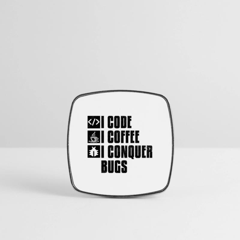 Café Codage Programmeur Codeur Développeur Nerd Coff Magnet carré