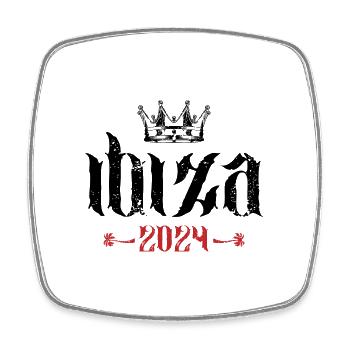Ibiza 2024 Krone Urlaub - Viereckiger Kühlschrankmagnet - Weiß - Vorne