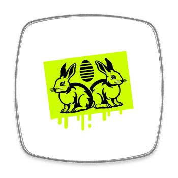 Osterhase Symbol Ostern - Viereckiger Kühlschrankmagnet - Weiß - Vorne
