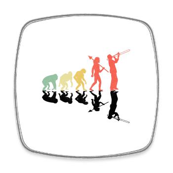 Posaunist Posaunist Evolution Marching Band - Viereckiger Kühlschrankmagnet - Weiß - Vorne
