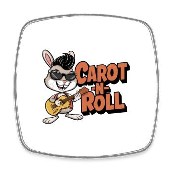 Cartoon-Kaninchen spielt Gitarre mit Sonnenbrille - Viereckiger Kühlschrankmagnet - Weiß - Vorne
