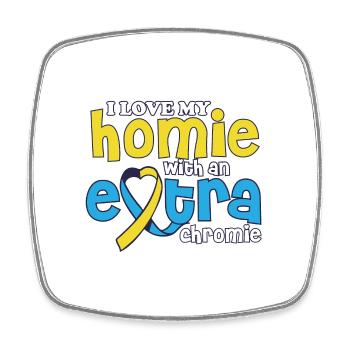Love My With An Extra Chromie Down Syndrome - Viereckiger Kühlschrankmagnet - Weiß - Vorne