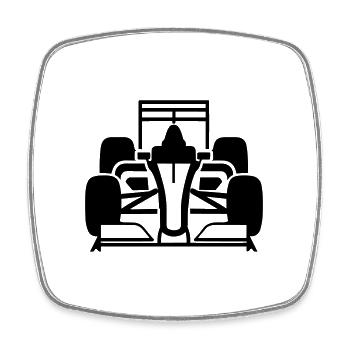 F1 Race Car - Square fridge magnet - white - Front