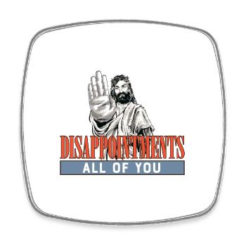 Disappointments All Of You Funny Jesus Facepalm - Viereckiger Kühlschrankmagnet - Weiß - Vorne