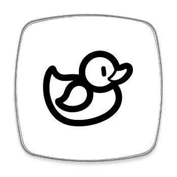 Canard - Magnet carré - blanc - Devant