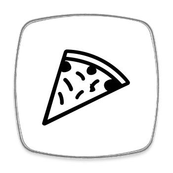 Pizza slice - Square fridge magnet - white - Front