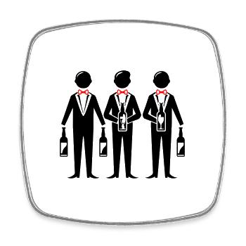 Bachelor Party Crew Bachelor Party - Square fridge magnet - white - Front