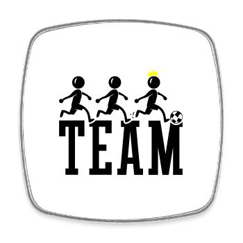 Fussballer Team Fussball - Viereckiger Kühlschrankmagnet - Weiß - Vorne
