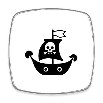 Piratenschiff - Viereckiger Kühlschrankmagnet - Weiß - Vorne