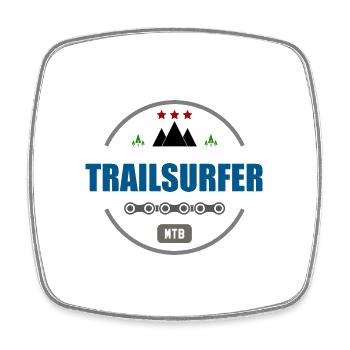 Trailsurfer MTB Logo - Square fridge magnet - white - Front