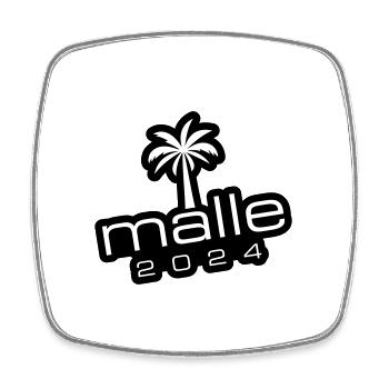 Malle 2024 Mallorca Palme - Viereckiger Kühlschrankmagnet - Weiß - Vorne