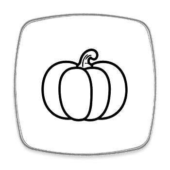 pumpkin - Square fridge magnet - white - Front