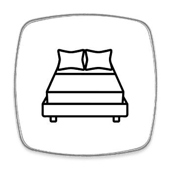Bett - Viereckiger Kühlschrankmagnet - Weiß - Vorne