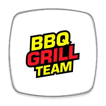 Grill Bbq BarbecueTeam - Viereckiger Kühlschrankmagnet - Weiß - Vorne