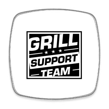 Grill Support Team Grillen Spruch - Viereckiger Kühlschrankmagnet - Weiß - Vorne