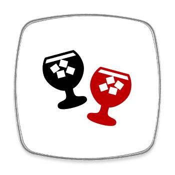 Whisky Icon - Viereckiger Kühlschrankmagnet - Weiß - Vorne