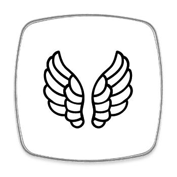 Angel Wings - Square fridge magnet - white - Front