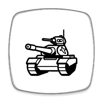 Panzer - Viereckiger Kühlschrankmagnet - Weiß - Vorne