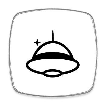 flying saucer - Square fridge magnet - white - Front