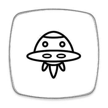 flying saucer - Square fridge magnet - white - Front