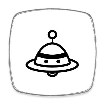 flying saucer - Square fridge magnet - white - Front