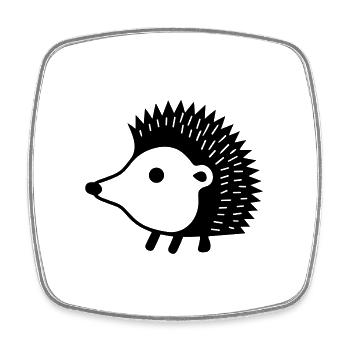 Igel - Viereckiger Kühlschrankmagnet - Weiß - Vorne
