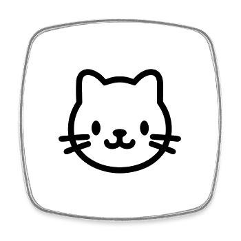 cat - Square fridge magnet - white - Front