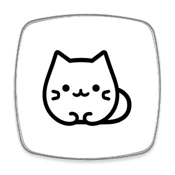 Katze - Viereckiger Kühlschrankmagnet - Weiß - Vorne