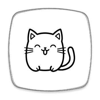 Katze - Viereckiger Kühlschrankmagnet - Weiß - Vorne