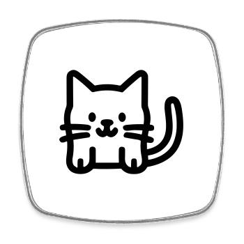 Katze - Viereckiger Kühlschrankmagnet - Weiß - Vorne