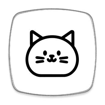 chaton - Magnet carré - blanc - Devant