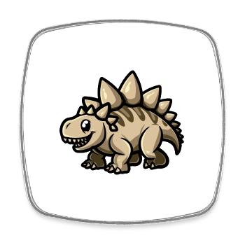 Dinosaurier stegosaurus Comic - Viereckiger Kühlschrankmagnet - Weiß - Vorne