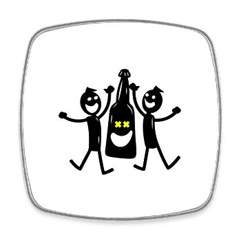 Bachelor Party Beer Birthday - Square fridge magnet - white - Front