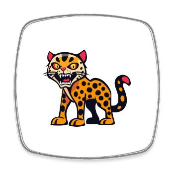 Leopard Halloween Comic Lustig - Viereckiger Kühlschrankmagnet - Weiß - Vorne