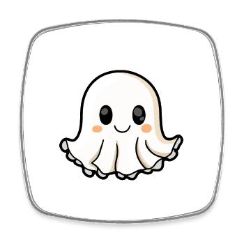 Méduse Halloween Drôle Fantôme - Magnet carré - blanc - Devant