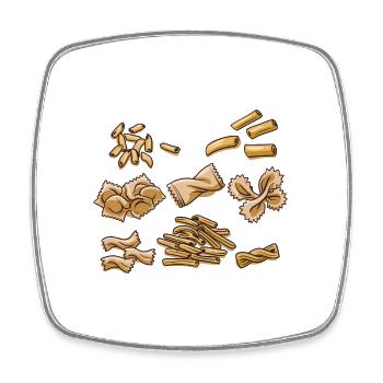Pasta Arten Spaghetti Nudel Italien - Viereckiger Kühlschrankmagnet - Weiß - Vorne