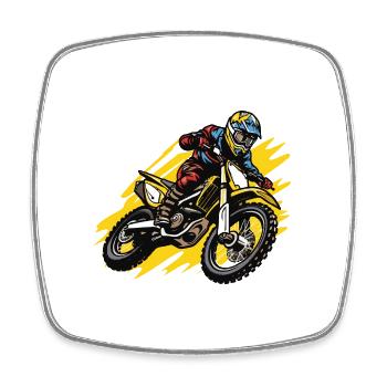 Motocross Bike Sport - Magnet carré - blanc - Devant