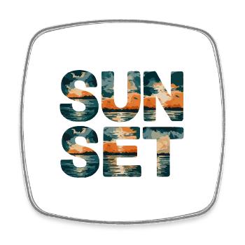 Strand Sunset Beach Sonnenuntergang Meer - Viereckiger Kühlschrankmagnet - Weiß - Vorne