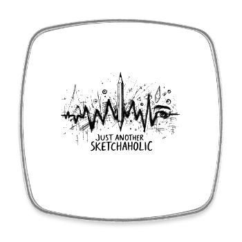 Zeichnen & Skizzieren - Sketchaholic Heartbeat - Viereckiger Kühlschrankmagnet - Weiß - Vorne