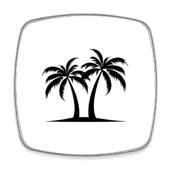 Île Palm - Magnet carré - blanc - Devant