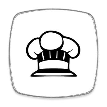 Chef de cuisine - Square fridge magnet - white - Front