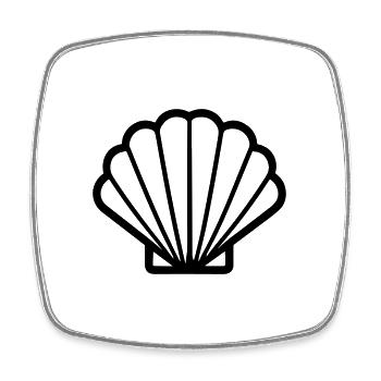 Shell - Square fridge magnet - white - Front