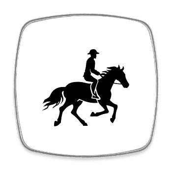 rider horse rider - Square fridge magnet - white - Front