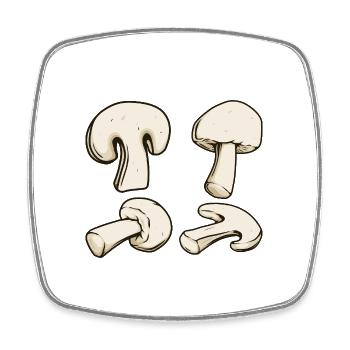 Pilze Suchen Zubehör Kostüm Pilz Outfit Champignon - Viereckiger Kühlschrankmagnet - Weiß - Vorne