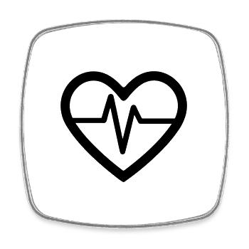 heartbeat - Square fridge magnet - white - Front