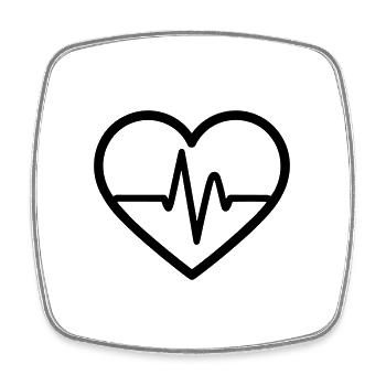 heartbeat - Square fridge magnet - white - Front