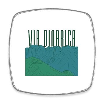 Via Dinarica – Long-Distance Trail - Viereckiger Kühlschrankmagnet - Weiß - Vorne